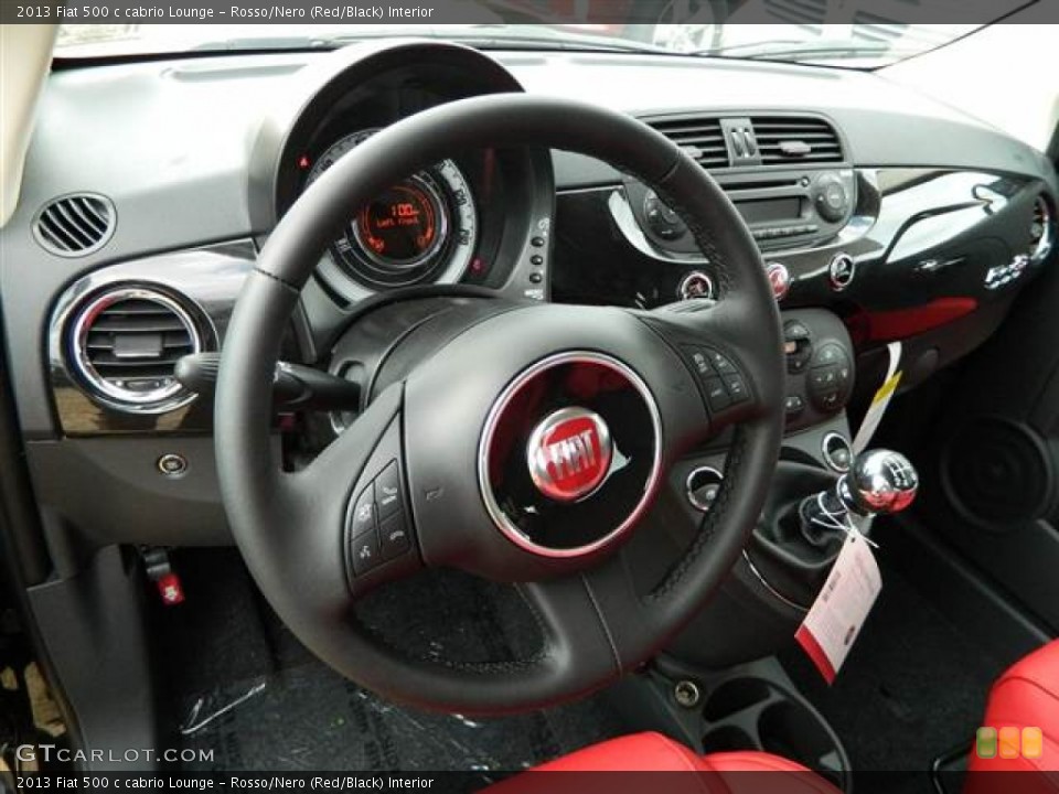 Rosso/Nero (Red/Black) Interior Steering Wheel for the 2013 Fiat 500 c cabrio Lounge #75039908