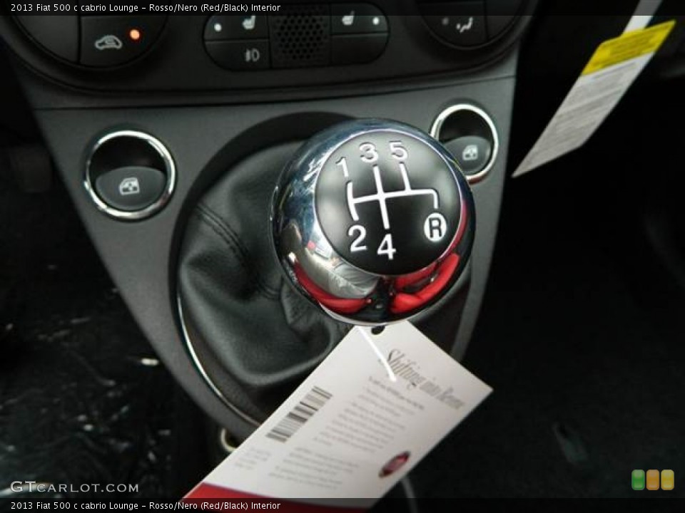 Rosso/Nero (Red/Black) Interior Transmission for the 2013 Fiat 500 c cabrio Lounge #75039925