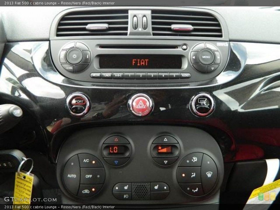 Rosso/Nero (Red/Black) Interior Controls for the 2013 Fiat 500 c cabrio Lounge #75039941