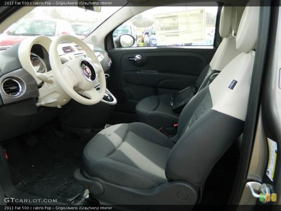 Grigio/Avorio (Gray/Ivory) Interior Photo for the 2013 Fiat 500 c cabrio Pop #75040043