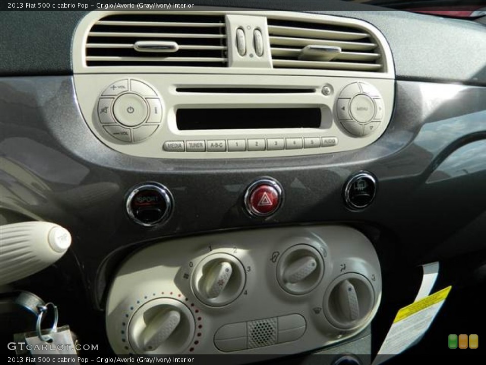 Grigio/Avorio (Gray/Ivory) Interior Controls for the 2013 Fiat 500 c cabrio Pop #75040109