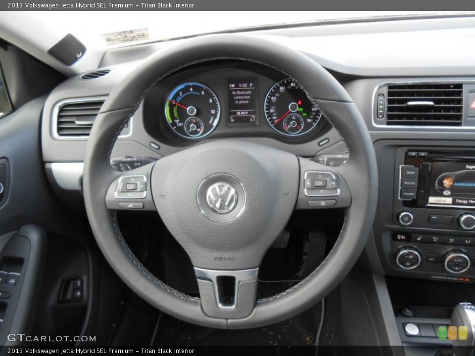 Titan Black Interior Steering Wheel for the 2013 Volkswagen Jetta Hybrid SEL Premium #75042893