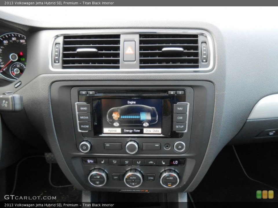Titan Black Interior Controls for the 2013 Volkswagen Jetta Hybrid SEL Premium #75042913