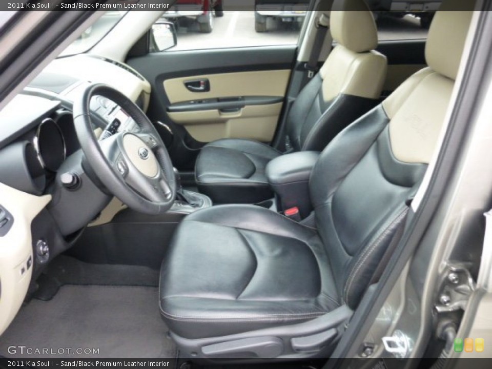 Sand/Black Premium Leather Interior Front Seat for the 2011 Kia Soul ! #75047555