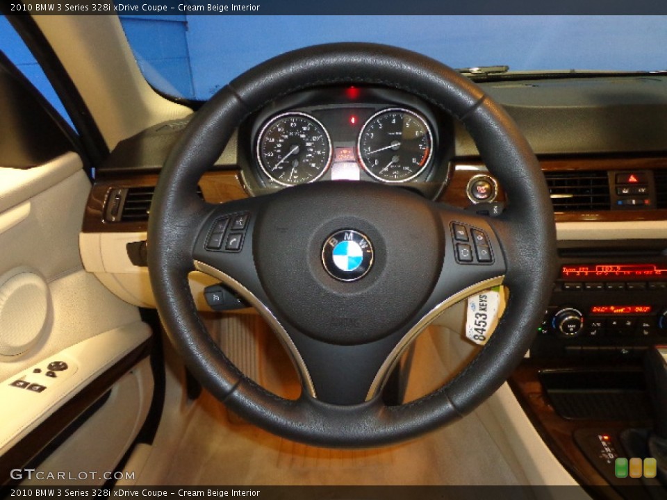 Cream Beige Interior Steering Wheel for the 2010 BMW 3 Series 328i xDrive Coupe #75048620