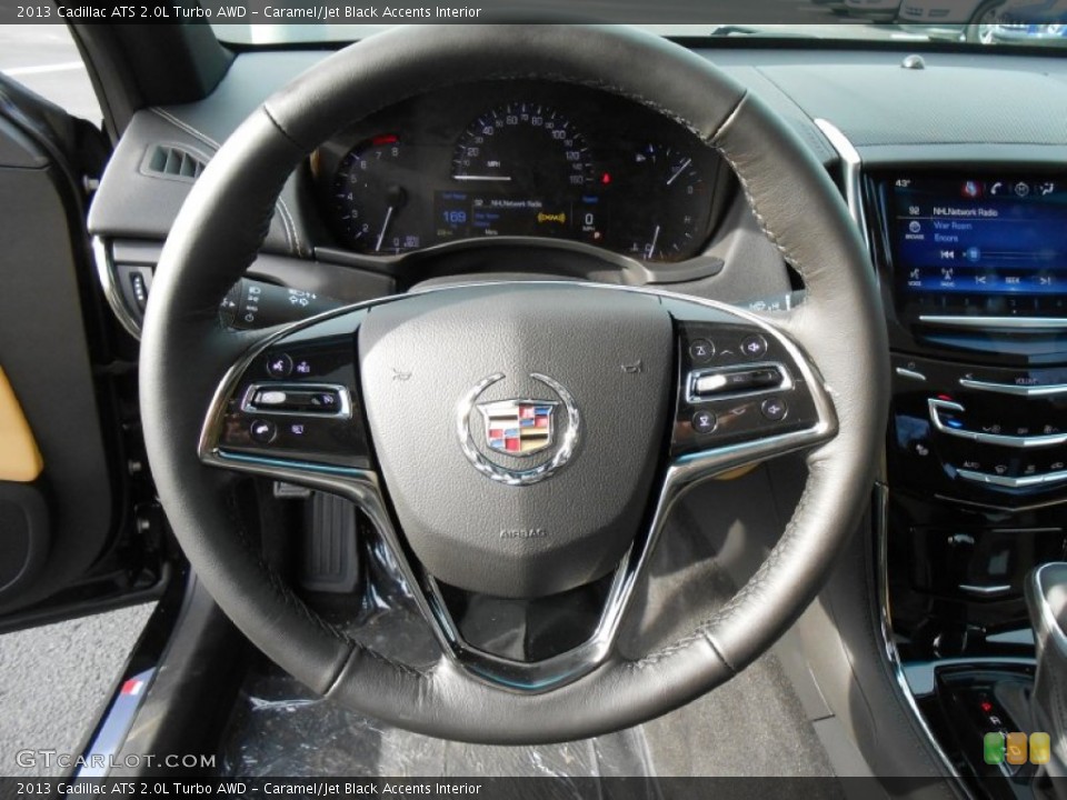 Caramel/Jet Black Accents Interior Steering Wheel for the 2013 Cadillac ATS 2.0L Turbo AWD #75052281