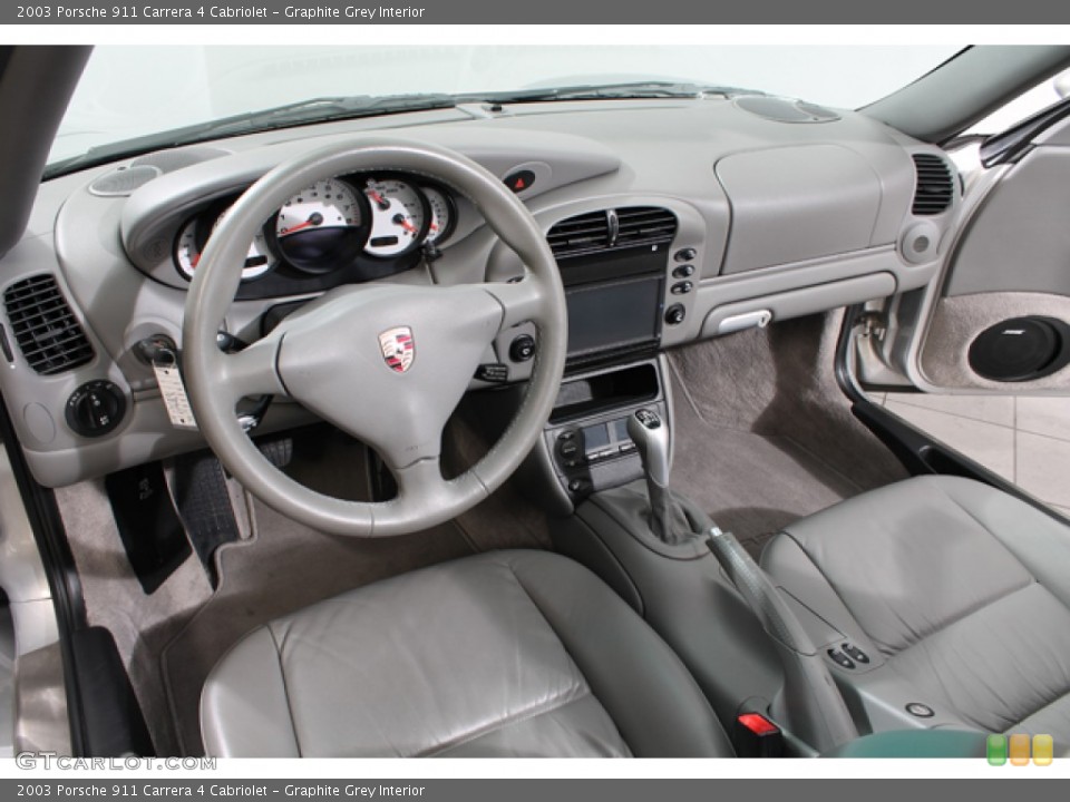 Graphite Grey Interior Prime Interior for the 2003 Porsche 911 Carrera 4 Cabriolet #75053367