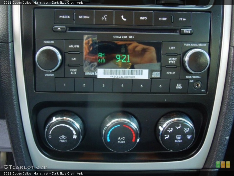 Dark Slate Gray Interior Controls for the 2011 Dodge Caliber Mainstreet #75054202