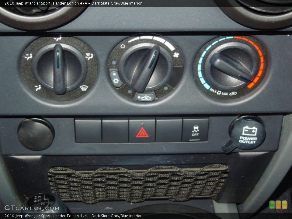 Dark Slate Gray/Blue Interior Controls for the 2010 Jeep Wrangler Sport Islander Edition 4x4 #75054725