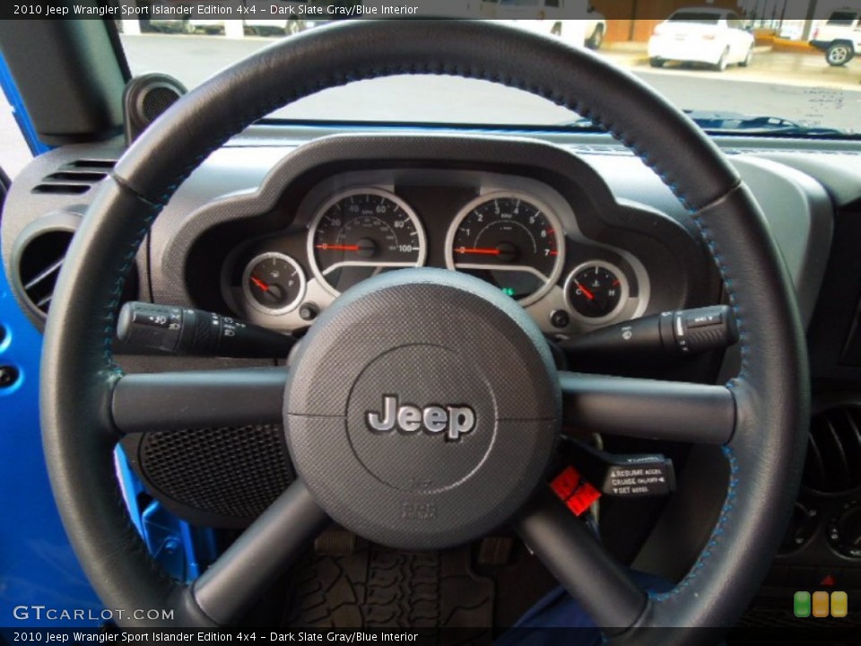 Dark Slate Gray/Blue Interior Steering Wheel for the 2010 Jeep Wrangler Sport Islander Edition 4x4 #75054787