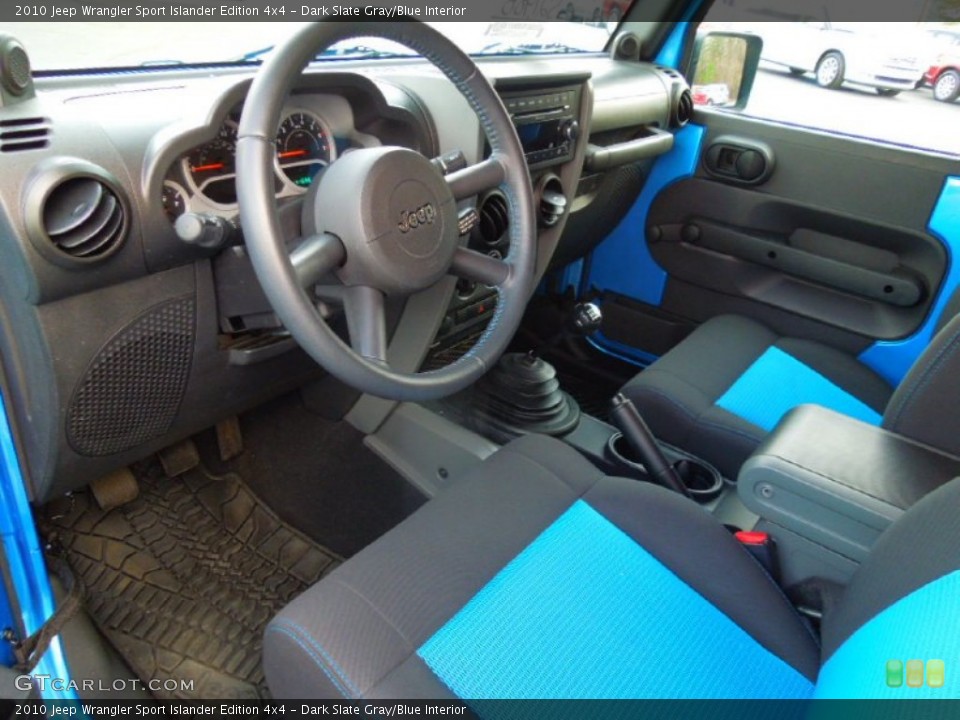 Dark Slate Gray/Blue Interior Prime Interior for the 2010 Jeep Wrangler Sport Islander Edition 4x4 #75054983