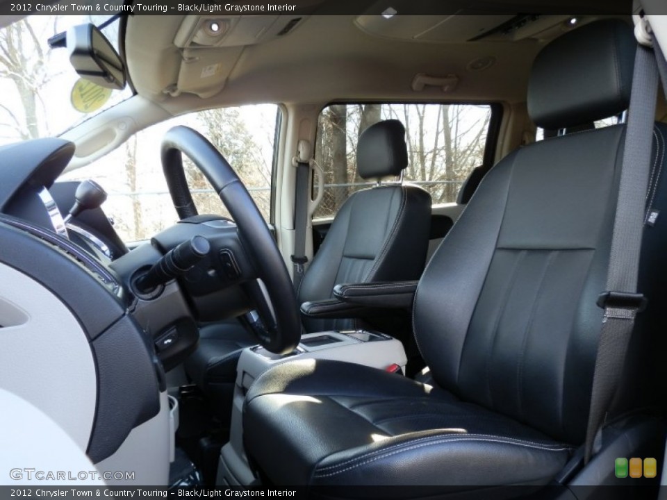 Black/Light Graystone Interior Front Seat for the 2012 Chrysler Town & Country Touring #75055747