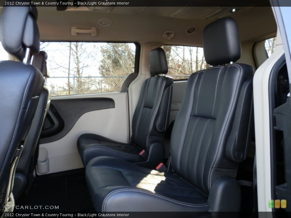 Black/Light Graystone Interior Rear Seat for the 2012 Chrysler Town & Country Touring #75055769