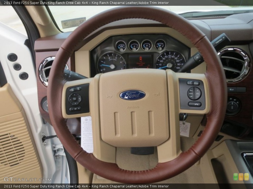 King Ranch Chaparral Leather/Adobe Trim Interior Steering Wheel for the 2013 Ford F250 Super Duty King Ranch Crew Cab 4x4 #75057726