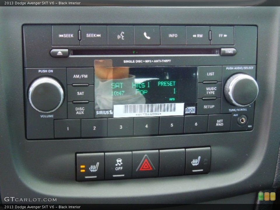 Black Interior Audio System for the 2013 Dodge Avenger SXT V6 #75059082