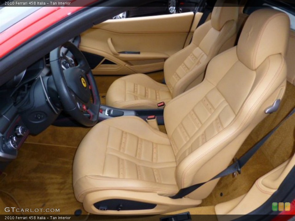 Tan Interior Front Seat For The 2010 Ferrari 458 Italia