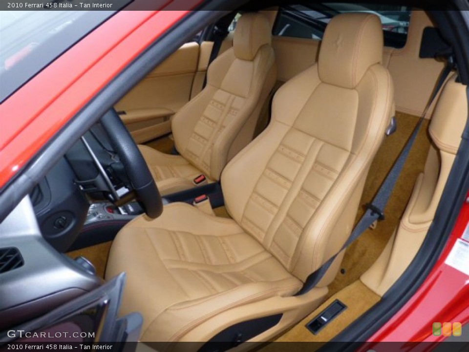 Tan Interior Front Seat For The 2010 Ferrari 458 Italia