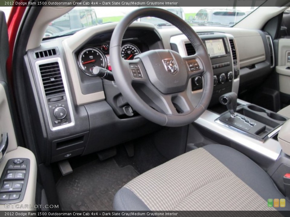 Dark Slate Gray/Medium Graystone Interior Prime Interior for the 2012 Dodge Ram 1500 Outdoorsman Crew Cab 4x4 #75080724