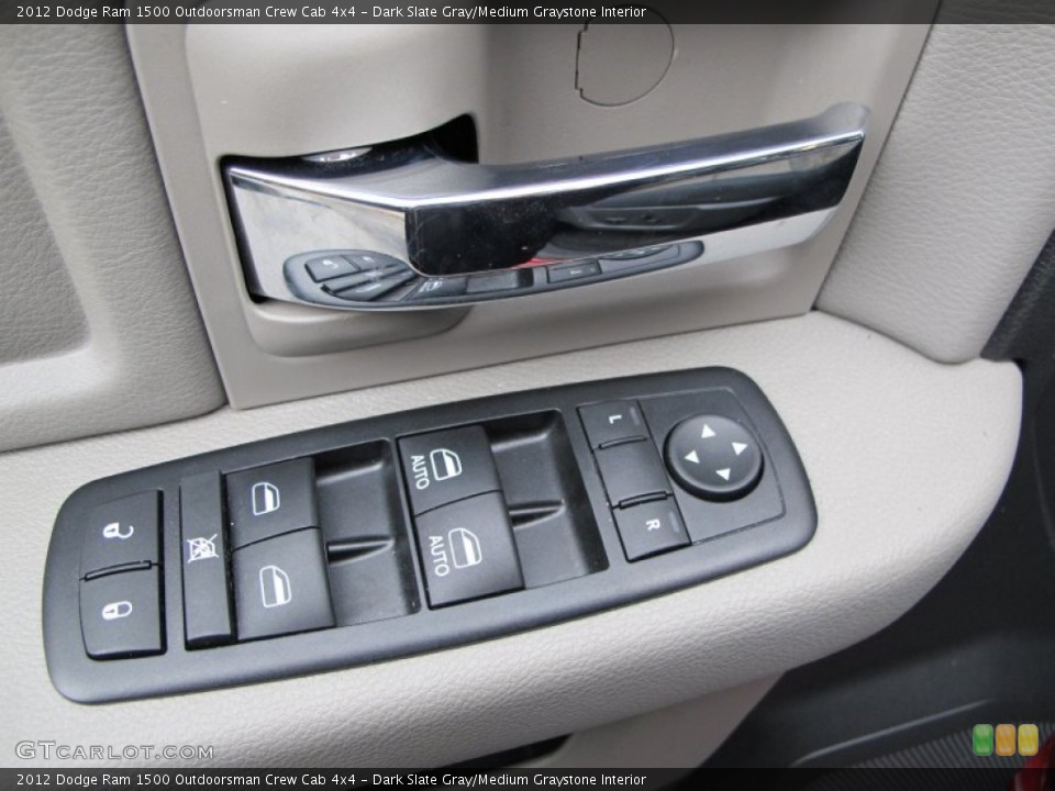 Dark Slate Gray/Medium Graystone Interior Controls for the 2012 Dodge Ram 1500 Outdoorsman Crew Cab 4x4 #75080757