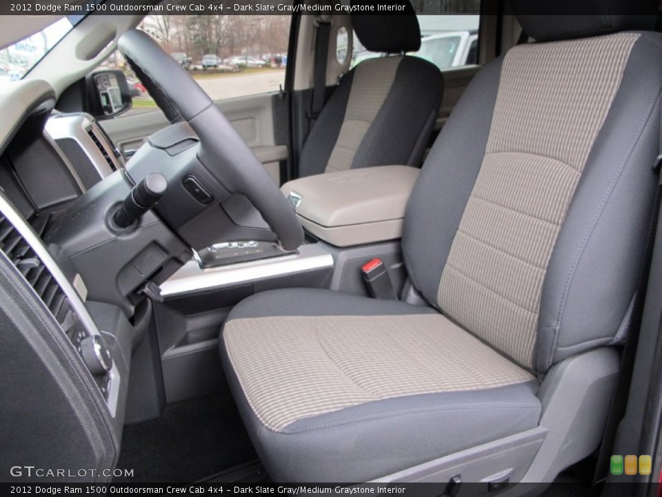 Dark Slate Gray/Medium Graystone Interior Front Seat for the 2012 Dodge Ram 1500 Outdoorsman Crew Cab 4x4 #75080793