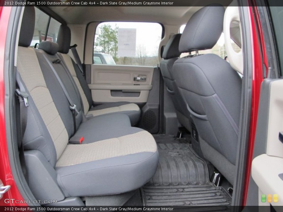 Dark Slate Gray/Medium Graystone Interior Rear Seat for the 2012 Dodge Ram 1500 Outdoorsman Crew Cab 4x4 #75080847
