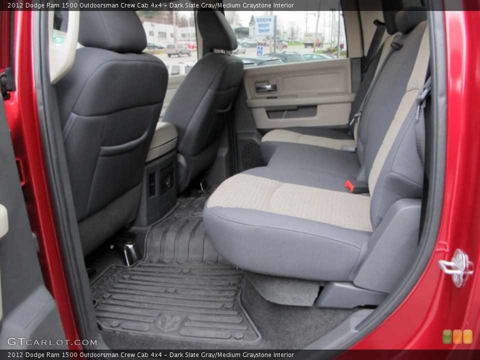 Dark Slate Gray/Medium Graystone Interior Rear Seat for the 2012 Dodge Ram 1500 Outdoorsman Crew Cab 4x4 #75080886