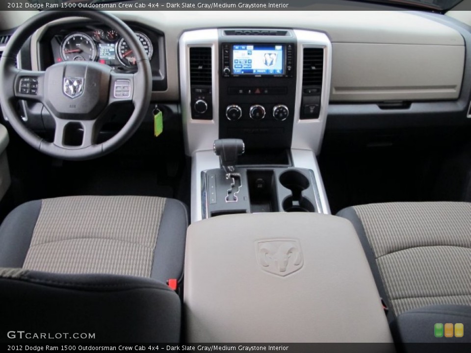 Dark Slate Gray/Medium Graystone Interior Dashboard for the 2012 Dodge Ram 1500 Outdoorsman Crew Cab 4x4 #75080928