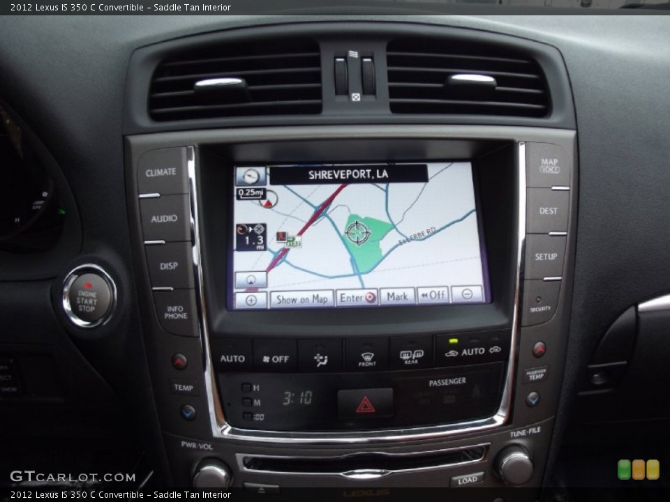 Saddle Tan Interior Navigation for the 2012 Lexus IS 350 C Convertible #75099216