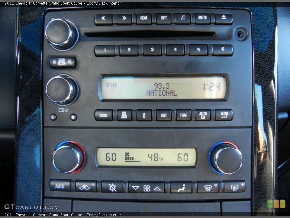 Ebony Black Interior Controls for the 2011 Chevrolet Corvette Grand Sport Coupe #75107472