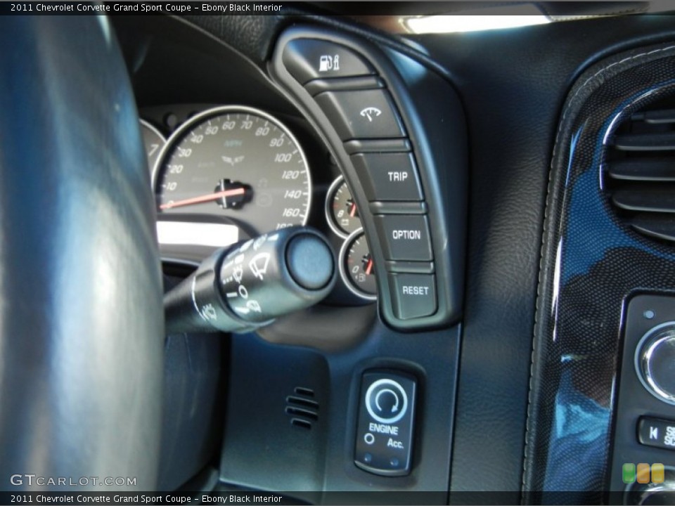 Ebony Black Interior Controls for the 2011 Chevrolet Corvette Grand Sport Coupe #75107520