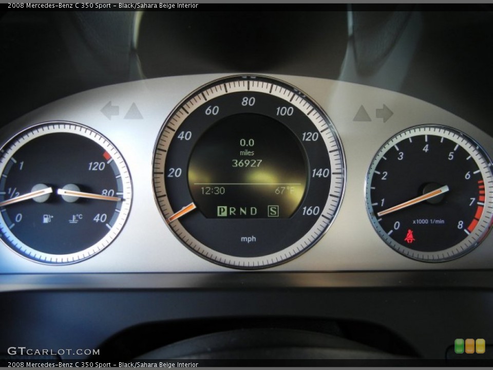 Black/Sahara Beige Interior Gauges for the 2008 Mercedes-Benz C 350 Sport #75110400