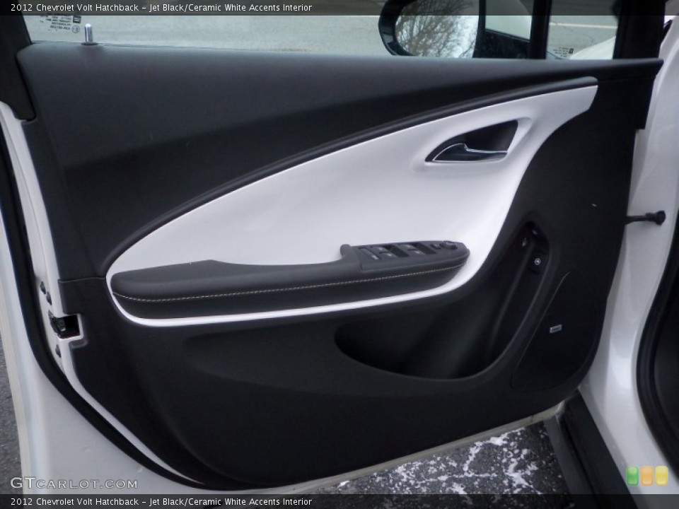 Jet Black/Ceramic White Accents Interior Door Panel for the 2012 Chevrolet Volt Hatchback #75126792