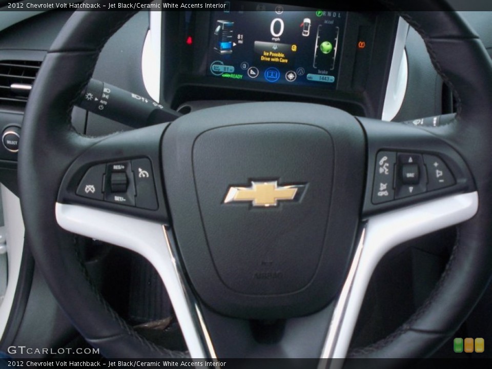 Jet Black/Ceramic White Accents Interior Steering Wheel for the 2012 Chevrolet Volt Hatchback #75126889