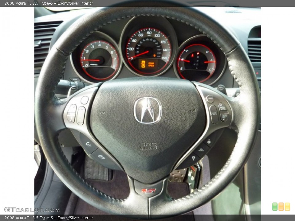 Ebony/Silver Interior Steering Wheel for the 2008 Acura TL 3.5 Type-S #75141171