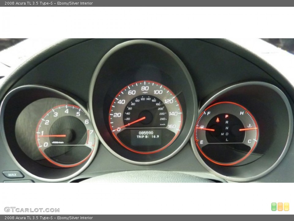 Ebony/Silver Interior Gauges for the 2008 Acura TL 3.5 Type-S #75141237