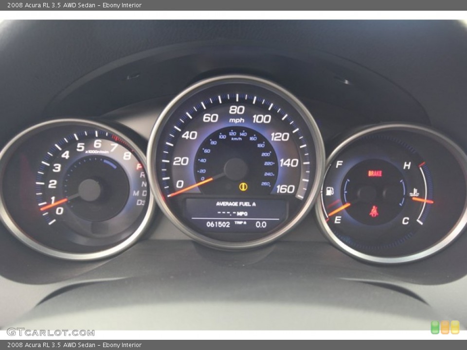 Ebony Interior Gauges for the 2008 Acura RL 3.5 AWD Sedan #75146574