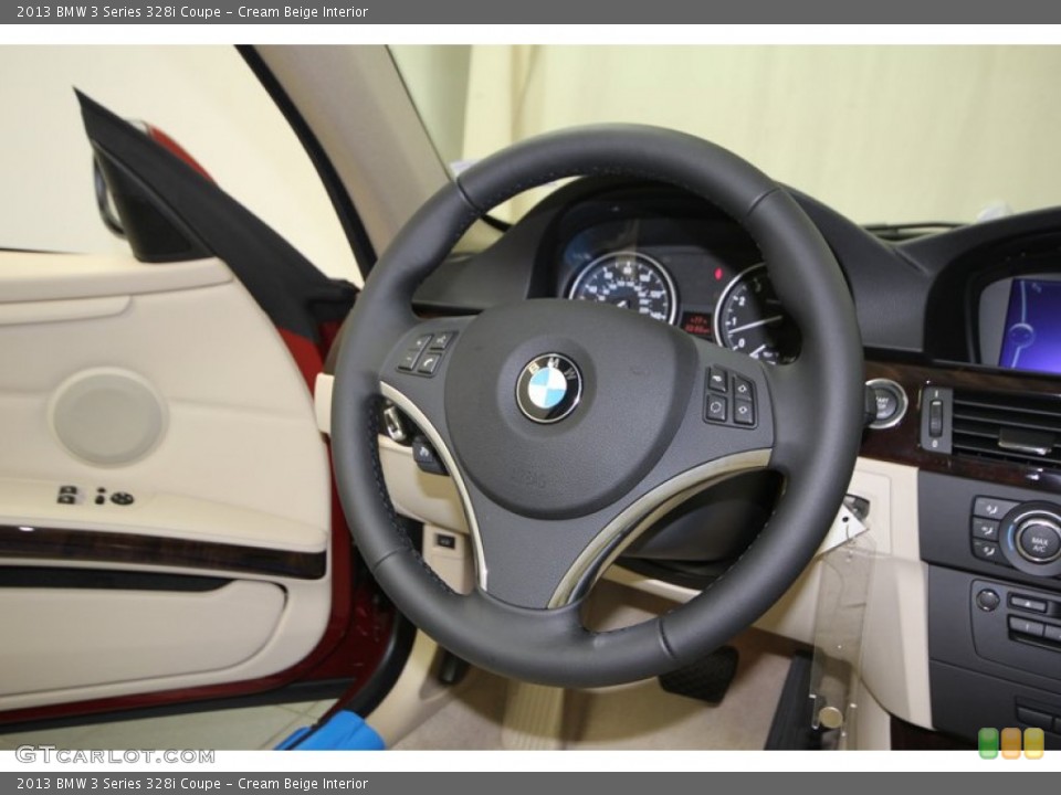 Cream Beige Interior Steering Wheel for the 2013 BMW 3 Series 328i Coupe #75155485
