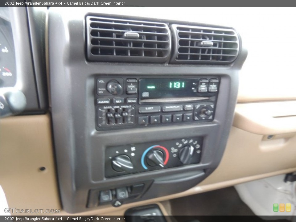 Camel Beige/Dark Green Interior Controls for the 2002 Jeep Wrangler Sahara 4x4 #75159526