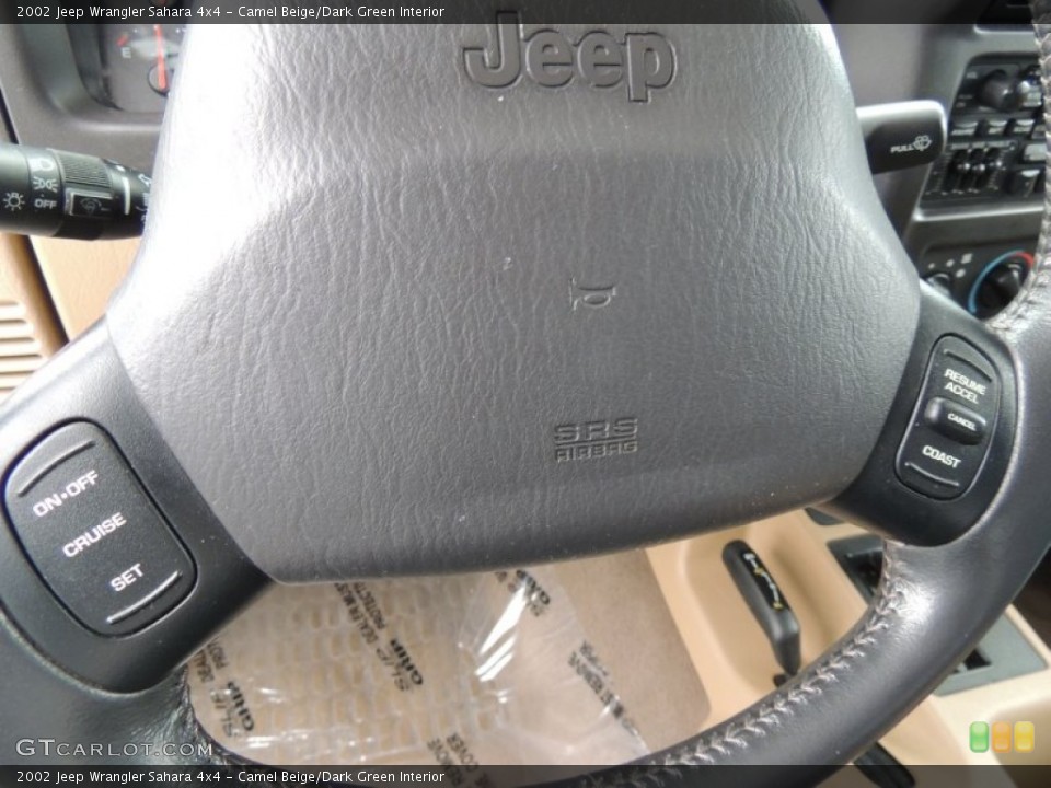 Camel Beige/Dark Green Interior Steering Wheel for the 2002 Jeep Wrangler Sahara 4x4 #75159537