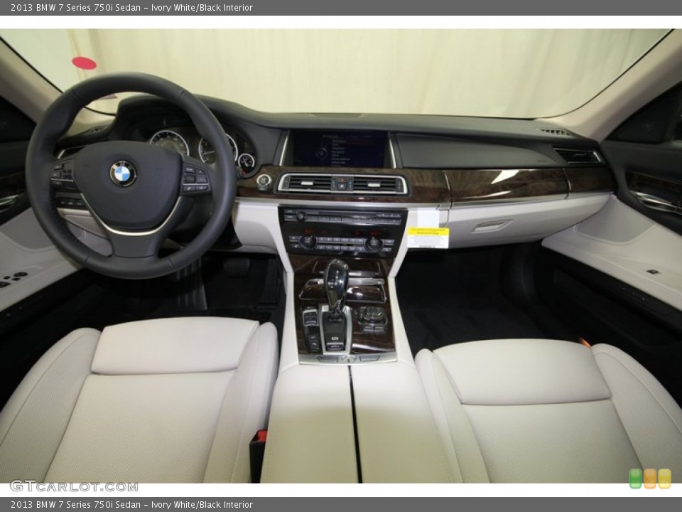 Ivory White/Black Interior Dashboard for the 2013 BMW 7 Series 750i Sedan #75172463