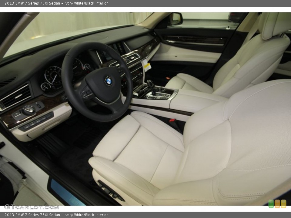 Ivory White/Black Interior Prime Interior for the 2013 BMW 7 Series 750i Sedan #75172575