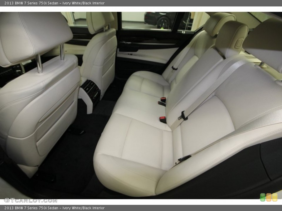 Ivory White/Black Interior Rear Seat for the 2013 BMW 7 Series 750i Sedan #75172590