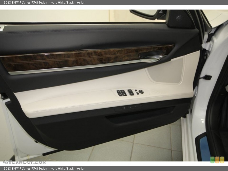 Ivory White/Black Interior Door Panel for the 2013 BMW 7 Series 750i Sedan #75172608