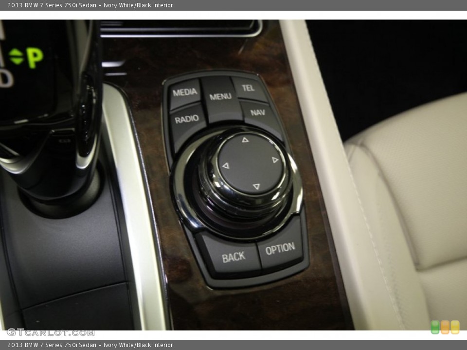 Ivory White/Black Interior Controls for the 2013 BMW 7 Series 750i Sedan #75172700