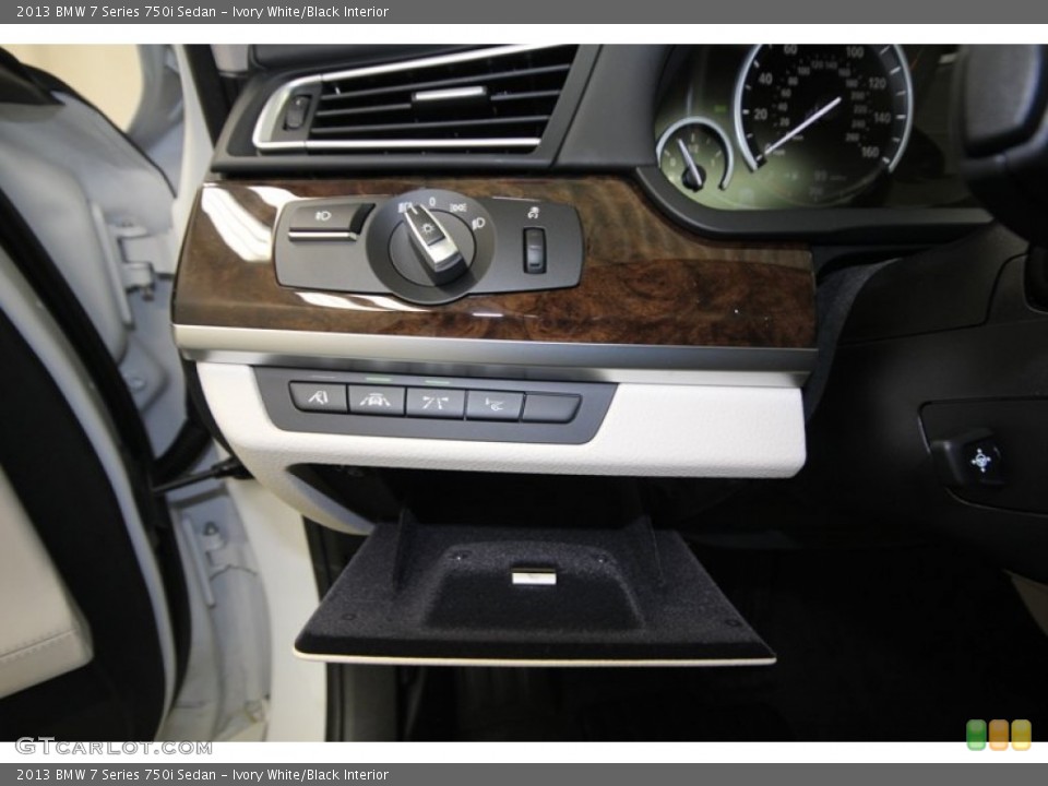 Ivory White/Black Interior Controls for the 2013 BMW 7 Series 750i Sedan #75172772