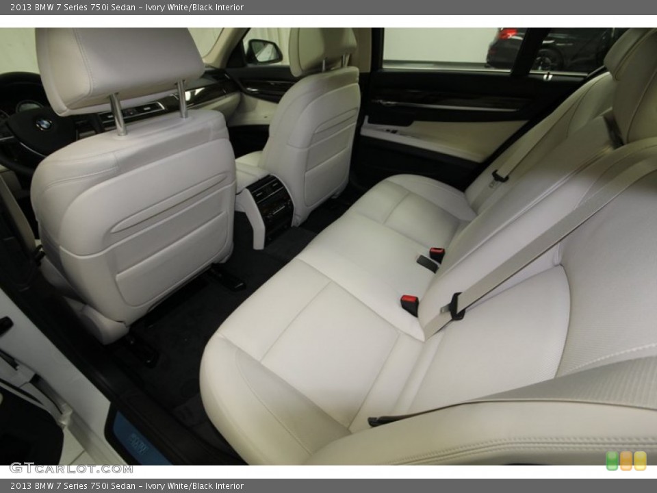 Ivory White/Black Interior Rear Seat for the 2013 BMW 7 Series 750i Sedan #75172789