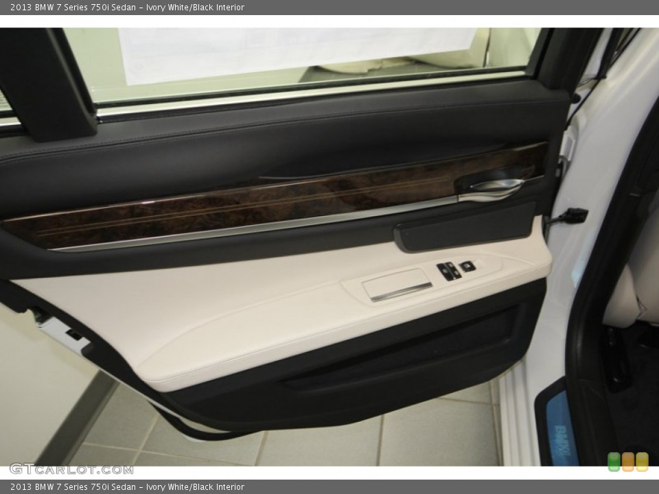 Ivory White/Black Interior Door Panel for the 2013 BMW 7 Series 750i Sedan #75172808