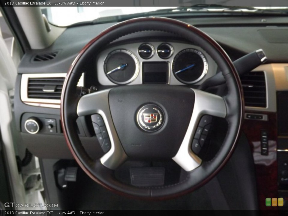 Ebony Interior Steering Wheel for the 2013 Cadillac Escalade EXT Luxury AWD #75174650