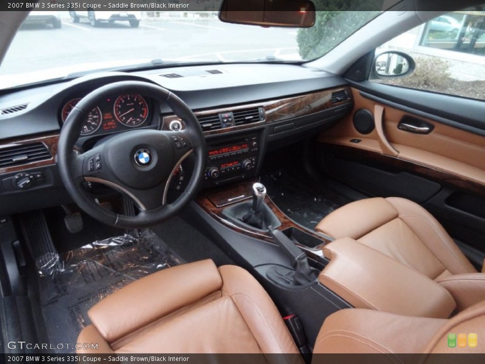 Saddle Brown/Black Interior Prime Interior for the 2007 BMW 3 Series 335i Coupe #75178625