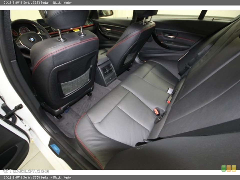 Black Interior Rear Seat for the 2013 BMW 3 Series 335i Sedan #75192007